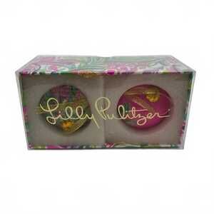 Lilly Pulitzer Ornaments | Floral Pink & Green Christmas Tree Decor OS